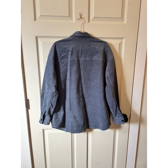 Madewell Corduroy Shacket Shirt Jacket Women’s Size L Blue Utility Casual Chic - Picture 2 of 8